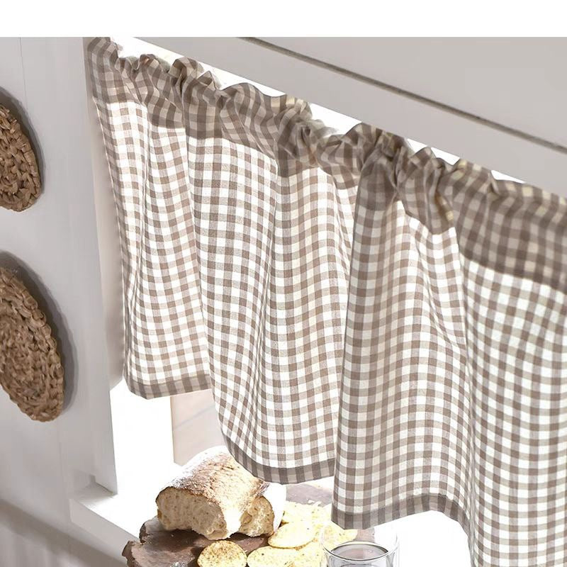 CouldNook Gingham Cafe Curtain - Three Check Color Choices