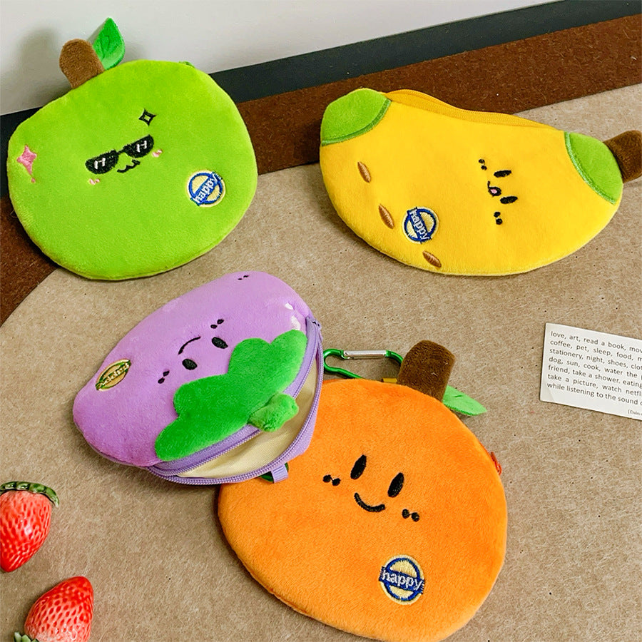 CouldNook Fruit Coin Purse - Plush Characters And Embroidered Expressions