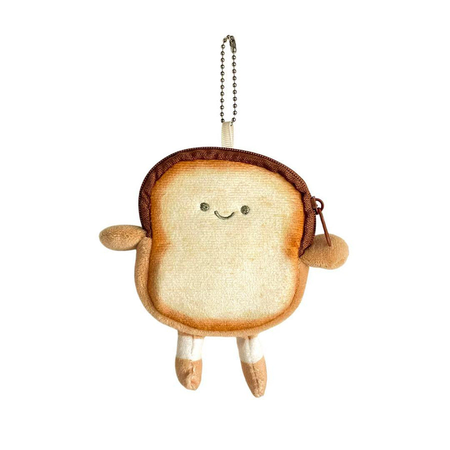 CouldNook Toast Coin Purse - Smiling Face And Dangling Striped Legs