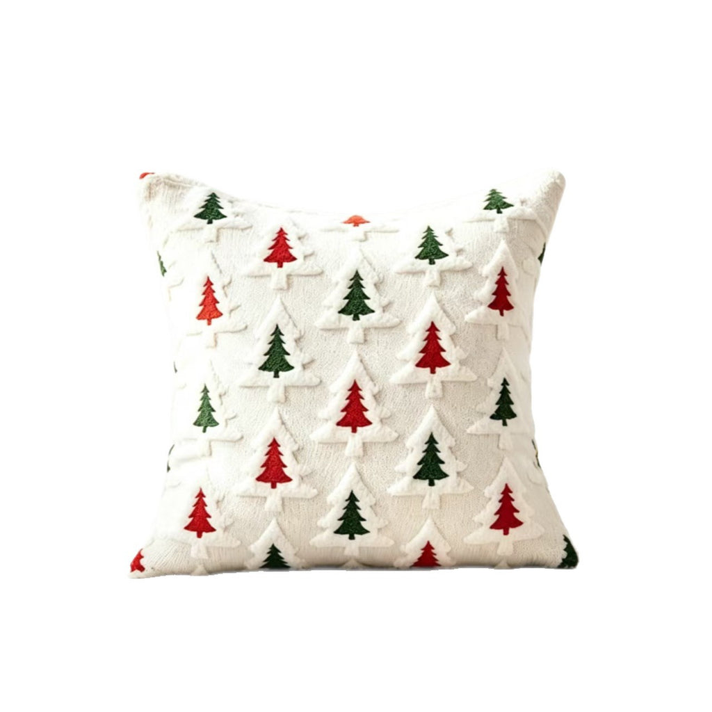 CouldNook Christmas Tree Cushion Cover - Raised Motifs Across A Textured Front