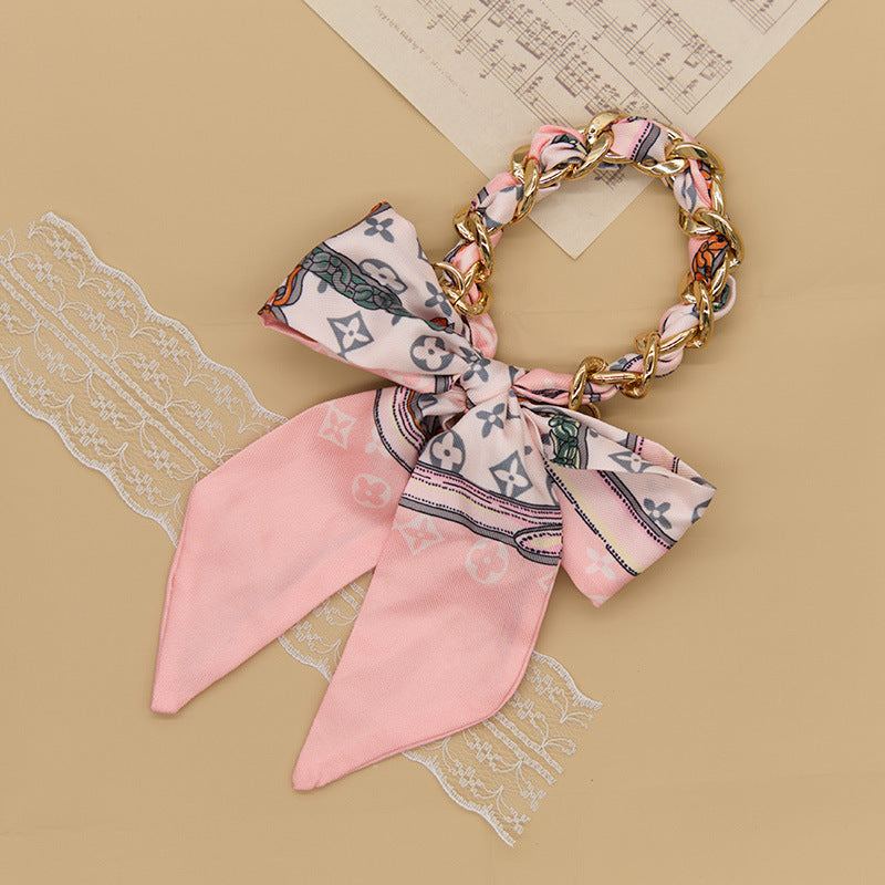 CouldNook Bow Scarf Phone Wrist Strap - Rose Pattern Loop