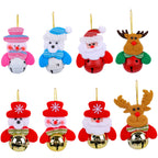 CouldNook Christmas Character Bell Ornament - Fabric Figures and Round Bells