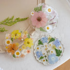 CouldNook Dried Flower Resin Coaster - Clear Body and Wavy Edge