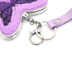 CouldNook Butterfly Pocket Mirror - Plush Embroidery And Keyring Strap Attachment