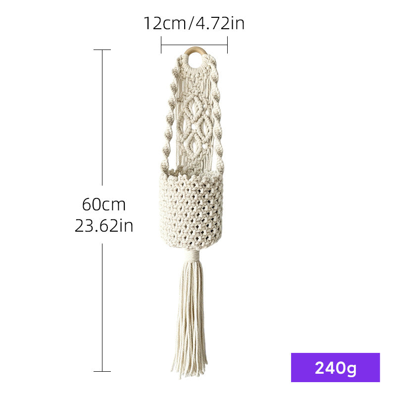 CouldNook Cotton Wall Storage Pocket - Knotted Detail and Long Tassel
