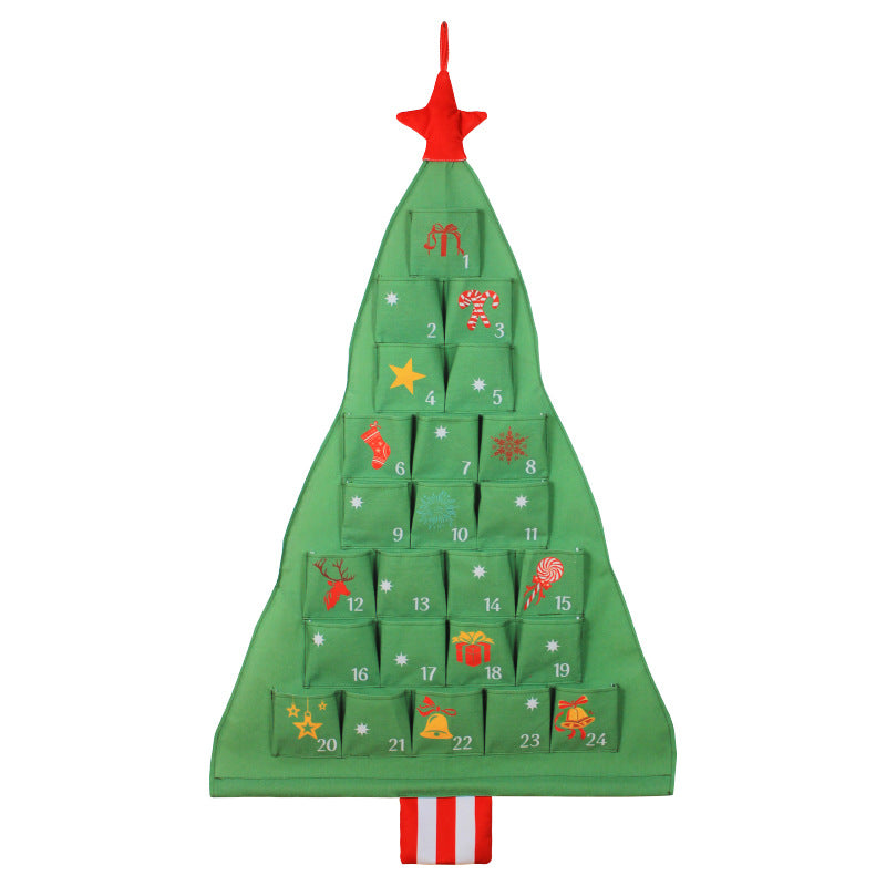 CouldNook Christmas Tree Advent Organizer - Numbered Pockets And Star Top