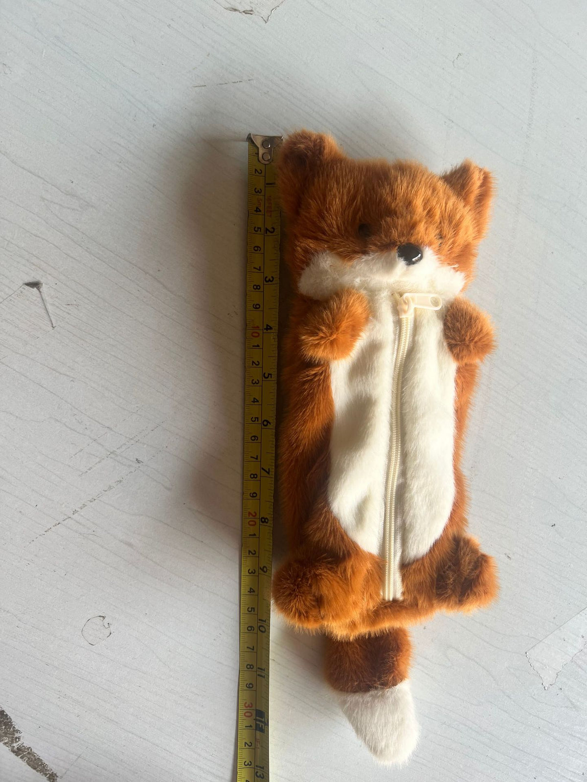 CouldNook Fox Pencil Pouch - Plush Body And Front Zip Opening