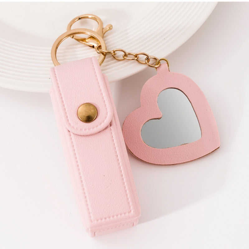CouldNook Lipstick Pouch And Mirror - Snap Tab And Heart-Shaped Detail