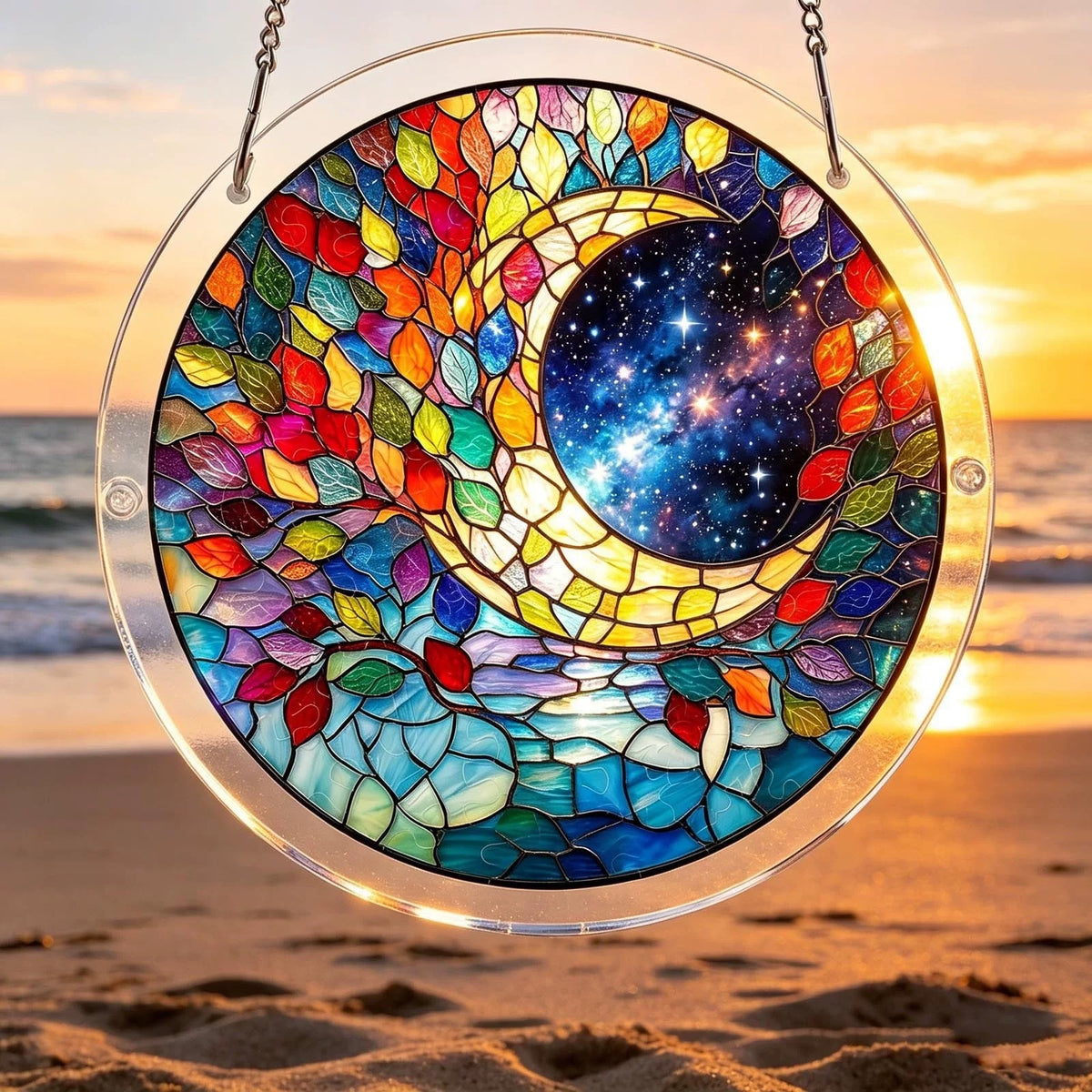 CouldNook Acrylic Puzzle Suncatcher - Round Panel And Colorful Window Artwork