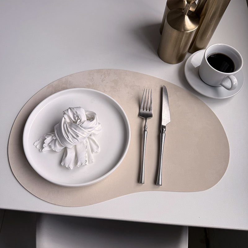 CouldNook Curved Placemat - Asymmetric Outline And Mottled Surface Finish