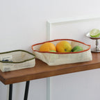 CouldNook Fabric Storage Basket - Open Weave And Contrasting Bound Rim
