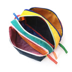 CouldNook Color Block Cosmetic Bag - Multiple Zippers And Contrasting Panels