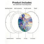 CouldNook Acrylic Puzzle Suncatcher - Round Panel And Colorful Window Artwork