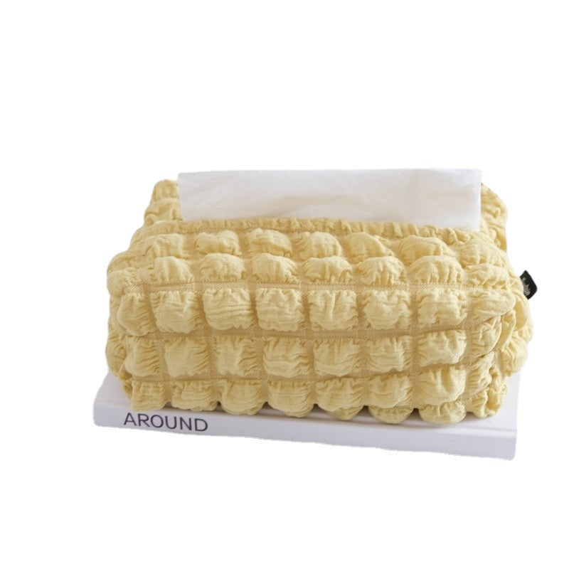 CouldNook Textured Tissue Box Cover - Raised Squares And Soft Outline