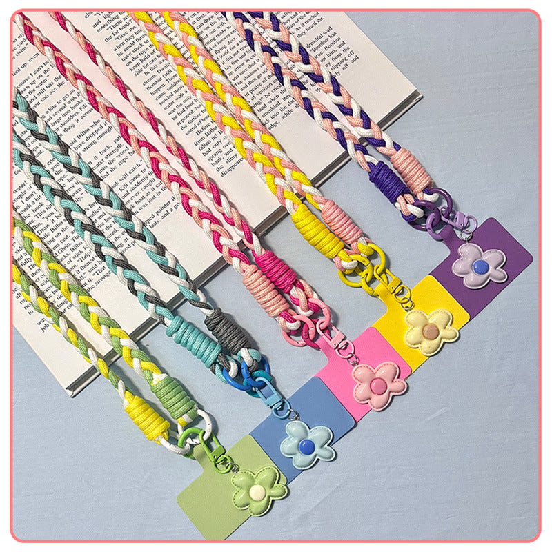 CloudNook Flower Braided Phone Lanyard‑Crossbody Phone Strap