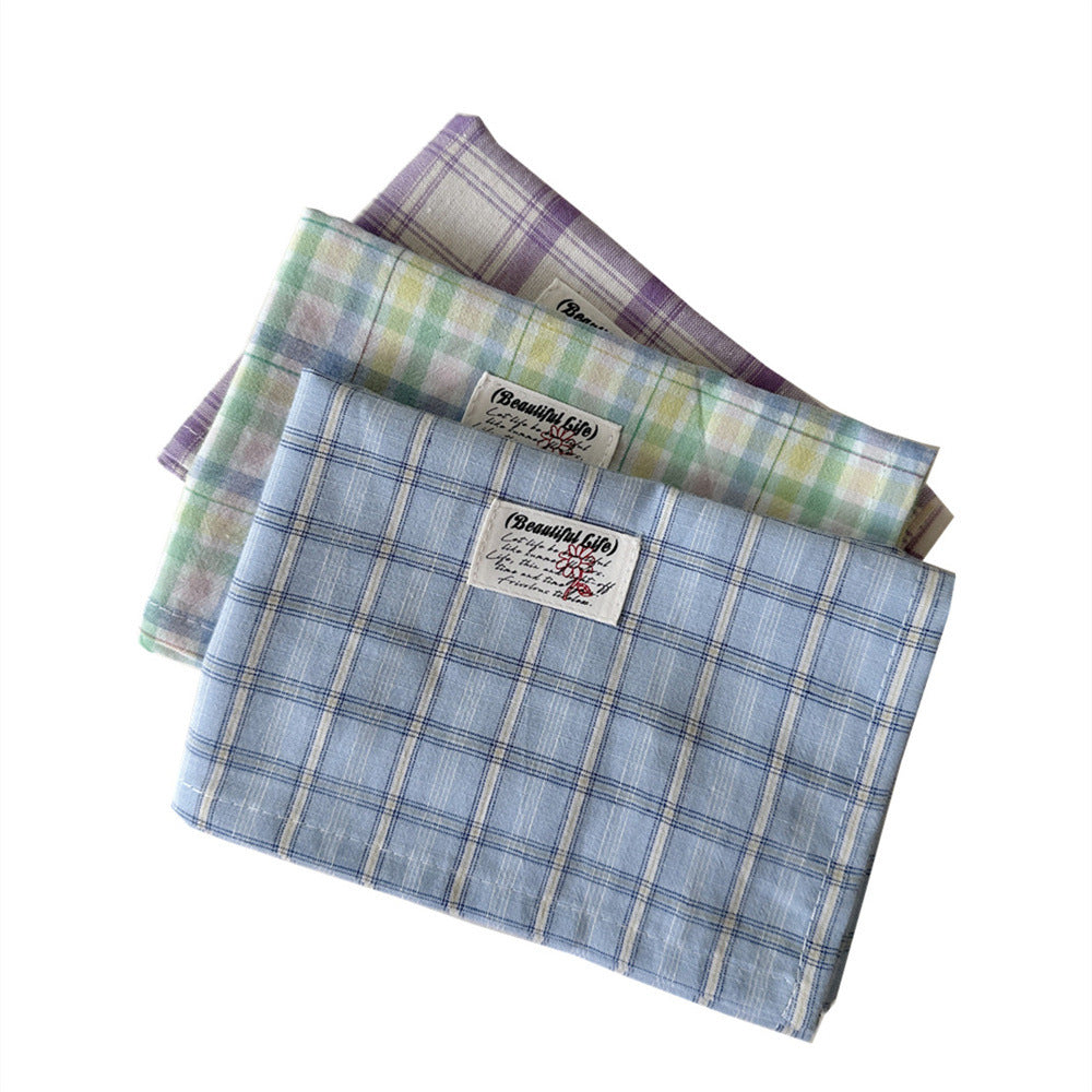 CouldNook Plaid Fabric Table Napkin - Woven-Look Checks And Sewn Label