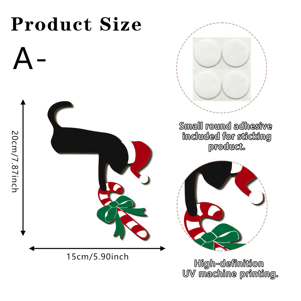 CouldNook Christmas Door Frame Decoration - Corner Shape And Character Print