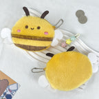 CouldNook Bee Coin Purse - Plush Stripes And Little White Wings