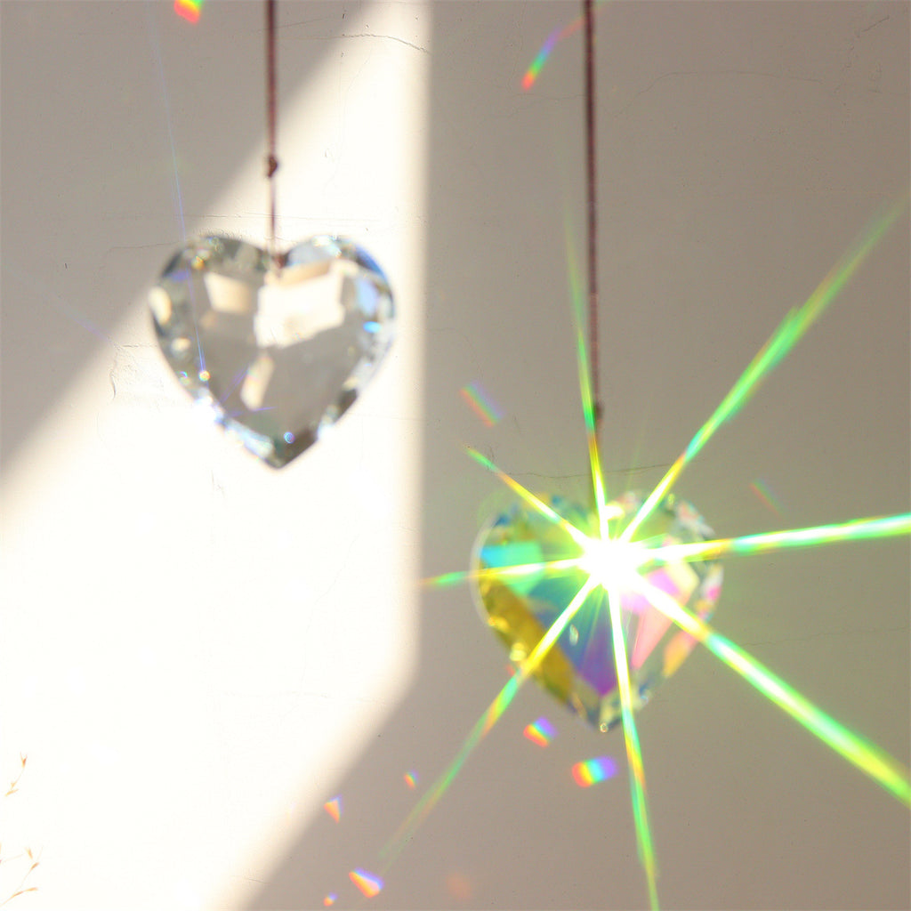CouldNook Heart Prism Suncatcher - Faceted Crystal Pendant And Hanging Hole