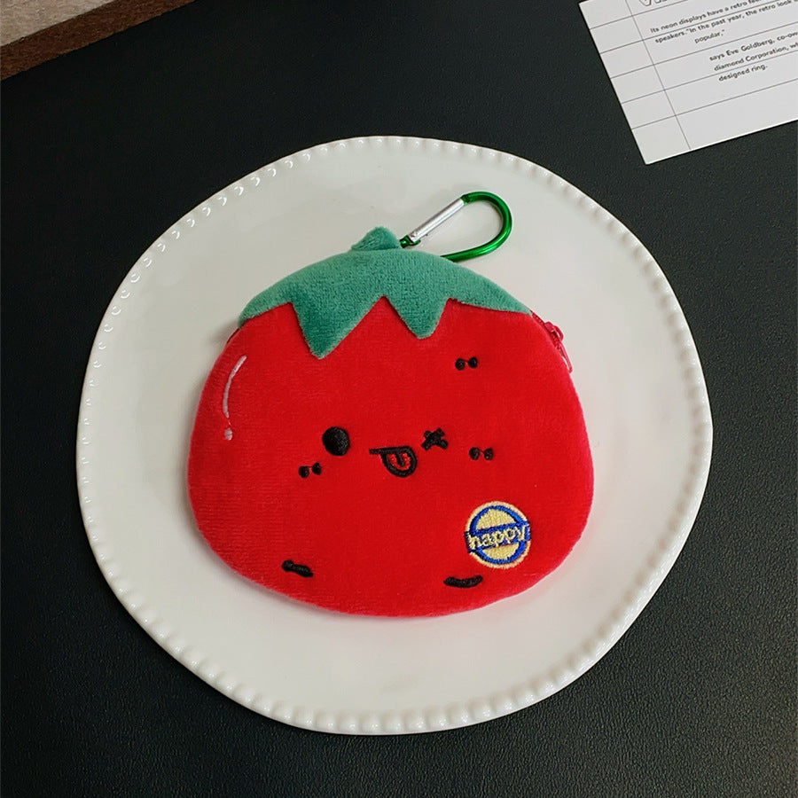 CouldNook Tomato Coin Purse - Plush Shape And Embroidered Facial Details