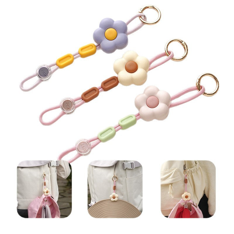 CouldNook Flower Hat Clip - Beaded Cord and Round Attachment Ring