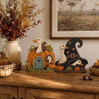 CouldNook Whimsical Goose Halloween Tabletop Decor‑Fall Season Wooden Ornament