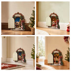 CouldNook Christmas Mouse Door Decoration - Opening Panel And Festive Scene