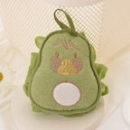 CouldNook Pear Bath Pouf - Plush Fruit Panel and Hanging Loop