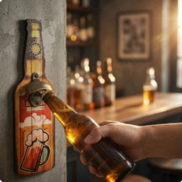 CouldNook Wall Mounted Bottle Opener - Bottle Silhouette And Printed Backing