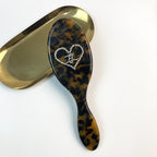 CouldNook Heart-Accent Grooming Accessory - Faceted Detail And Patterned Acetate Body