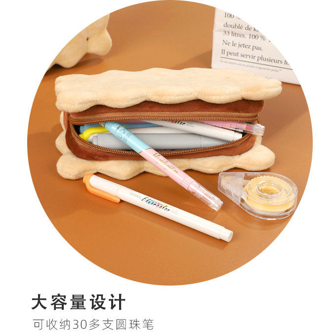 CouldNook Biscuit Pencil Case - Plush Layers And Embroidered Face