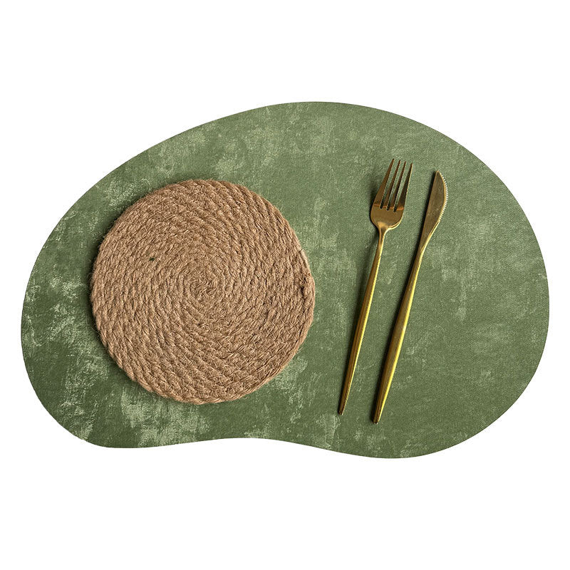 CouldNook Curved Placemat - Asymmetric Outline And Mottled Surface Finish