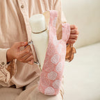 CouldNook Embroidered Bottle Carrier - Fabric Sleeve And Thread-Through Handles