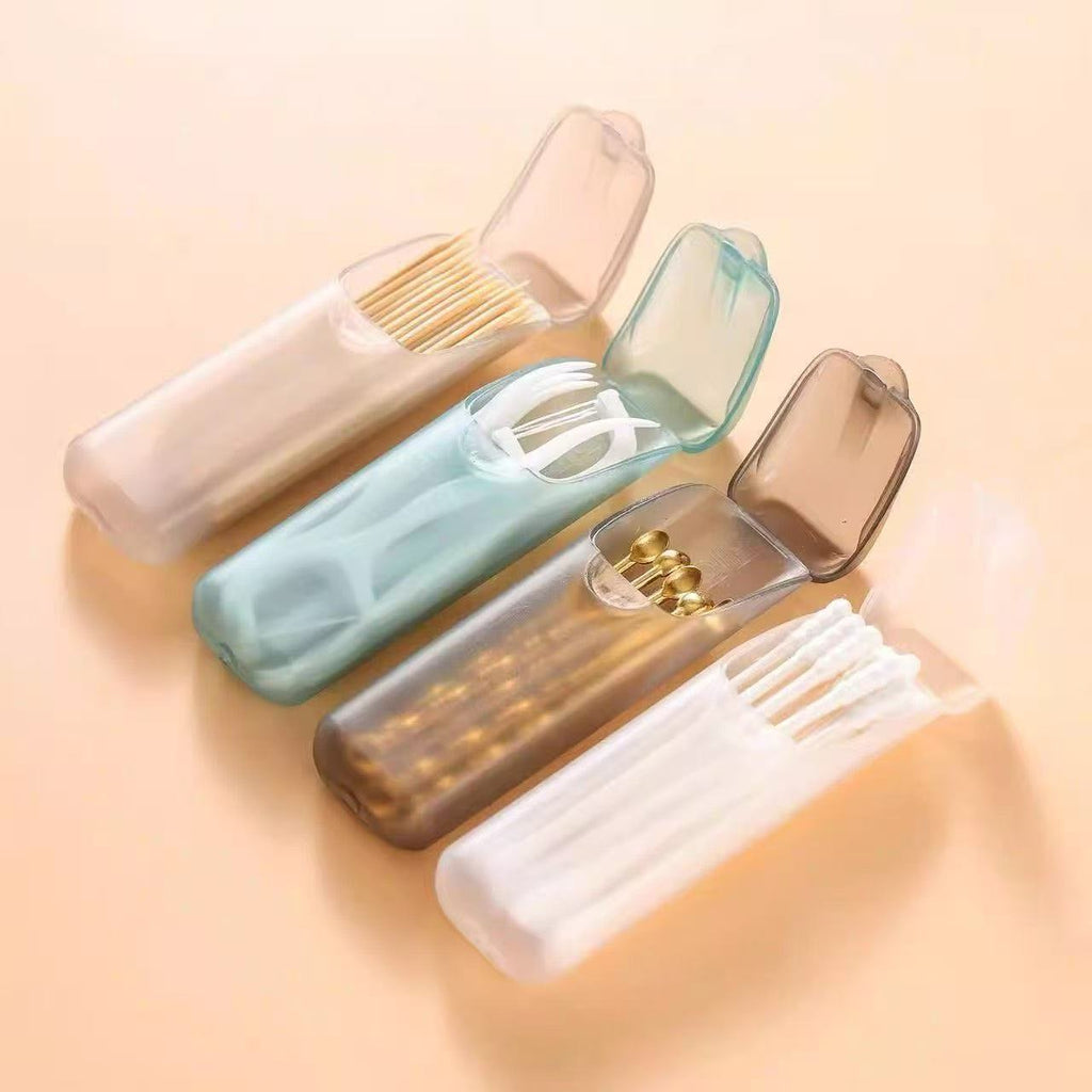 CouldNook Toothpick Storage Case - Translucent Body and Hinged Flip Lid
