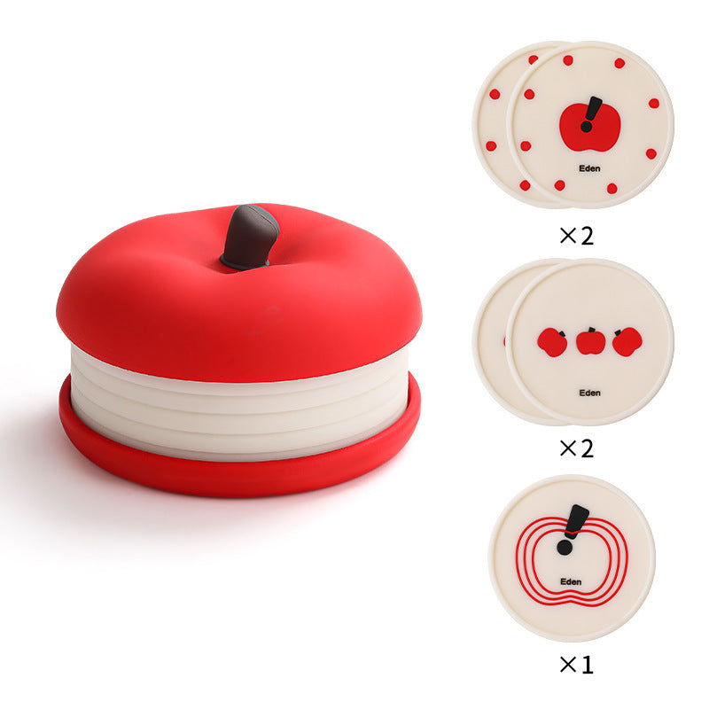 CouldNook Apple Coaster Set - Stacking Mats and Fruit Shaped Case