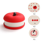 CouldNook Apple Coaster Set - Stacking Mats and Fruit Shaped Case
