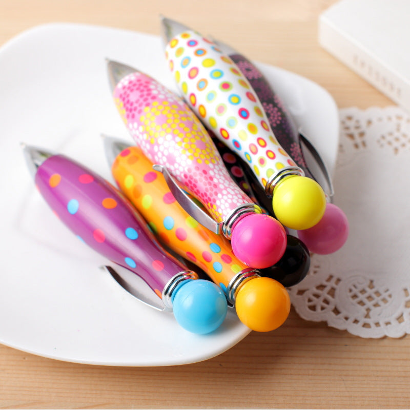 CouldNook Bowling Pin Ballpoint Pen - Patterned Barrel And Round Top