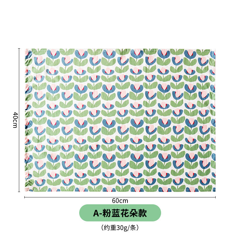 CouldNook Printed Cotton Tea Towel - Floral And Strawberry Pattern Choices