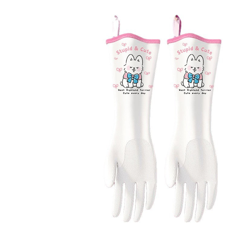 CouldNook Household Cleaning Gloves - Textured Palms And Contrast Cuff Edges