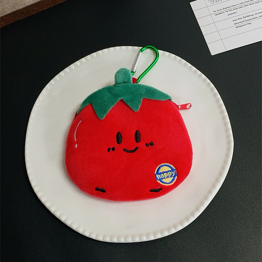 CouldNook Tomato Coin Purse - Plush Shape And Embroidered Facial Details