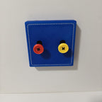 CouldNook Decorative Switch Cover - Button Motifs And Stitch-Effect Border