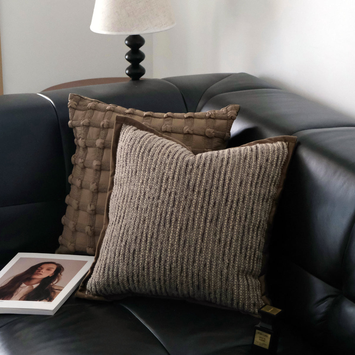 CouldNook Textured Cushion - Striped Ribbed And Raised Check Design Choices