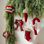 CouldNook Flocked Christmas Ornament Set - Glitter Details and Hanging Loops