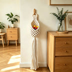 CouldNook Single Macrame Produce Organizer Basket - Useful Tabletop Accent