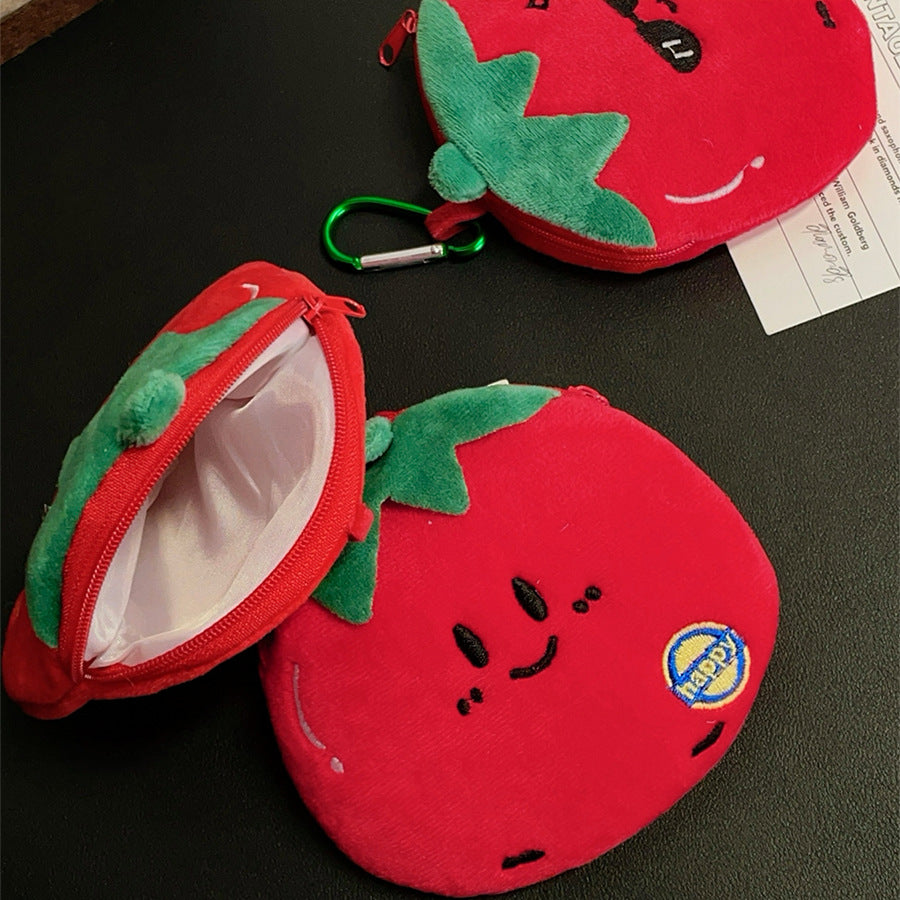 CouldNook Tomato Coin Purse - Plush Shape And Embroidered Facial Details