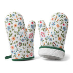 CouldNook Printed Oven Mitt - Floral Patterns And Bound Hanging Loop