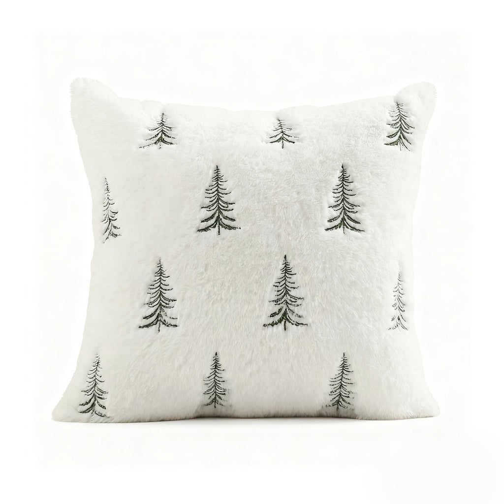 CouldNook Embroidered Winter Cushion Cover - Plush Texture And Seasonal Motifs