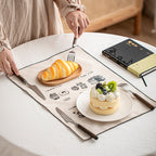 CouldNook Illustrated Cotton Table Napkin - Cafe Prints And Dark Edging