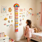 CouldNook Rainbow Hair Clip Organizer - Hanging Cord And Heart Details