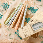 CouldNook Printed Taper Candle Set - Floral Sprigs and Heart Patterns
